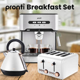Pronti Toaster, Kettle & Coffee Machine Breakfast Set - White - Extra Image