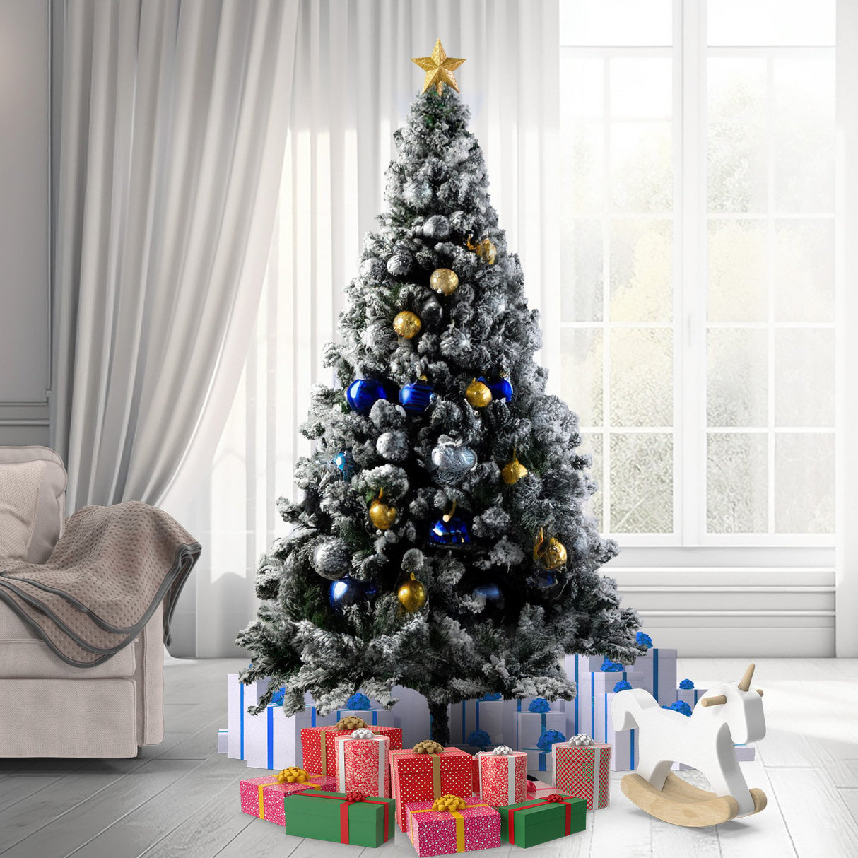 Christabelle Snow-Tipped Snowflocked Artificial Christmas Tree 1.5m - 550 Tips