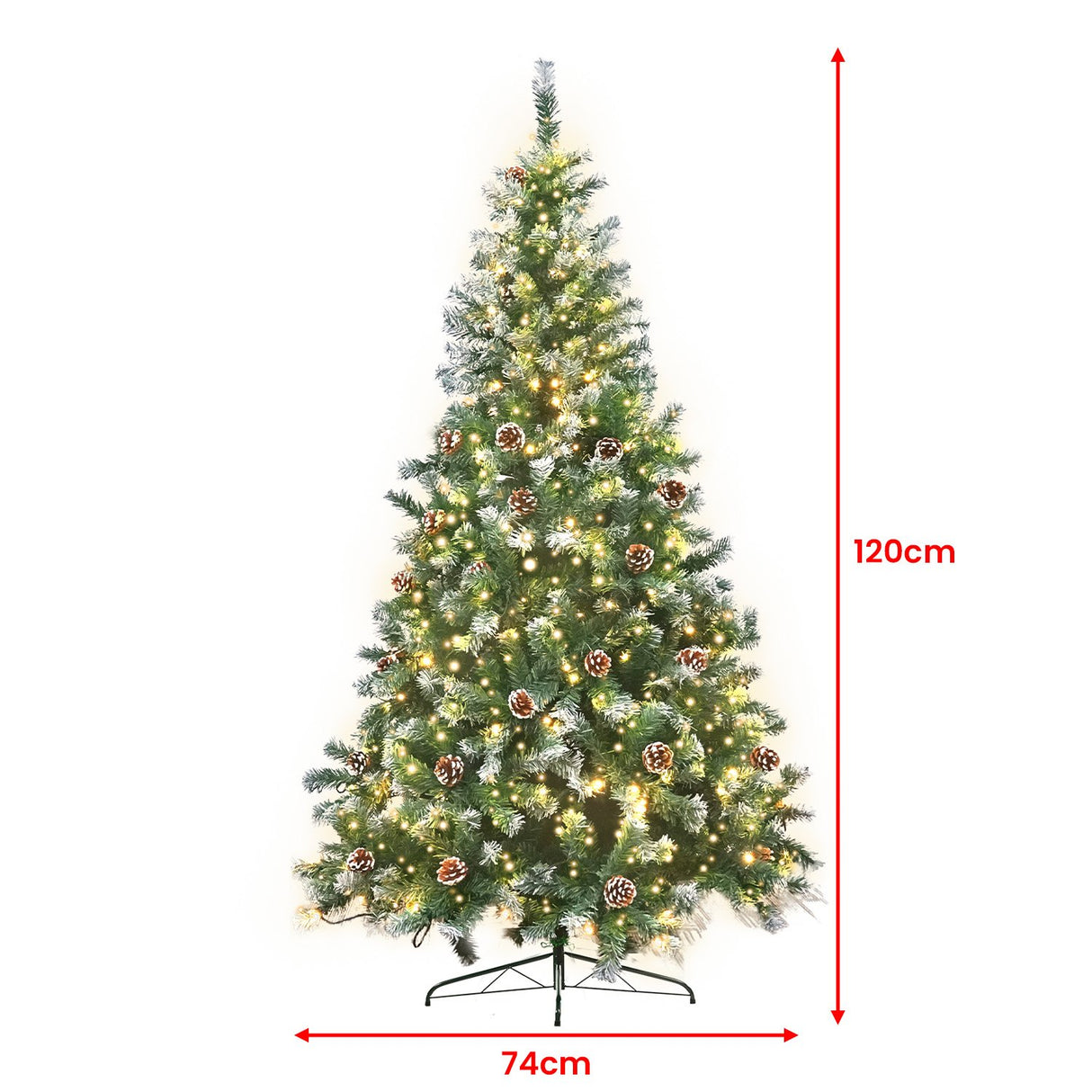 Christabelle 1.2m Pre Lit LED Christmas Tree with Pine Cones