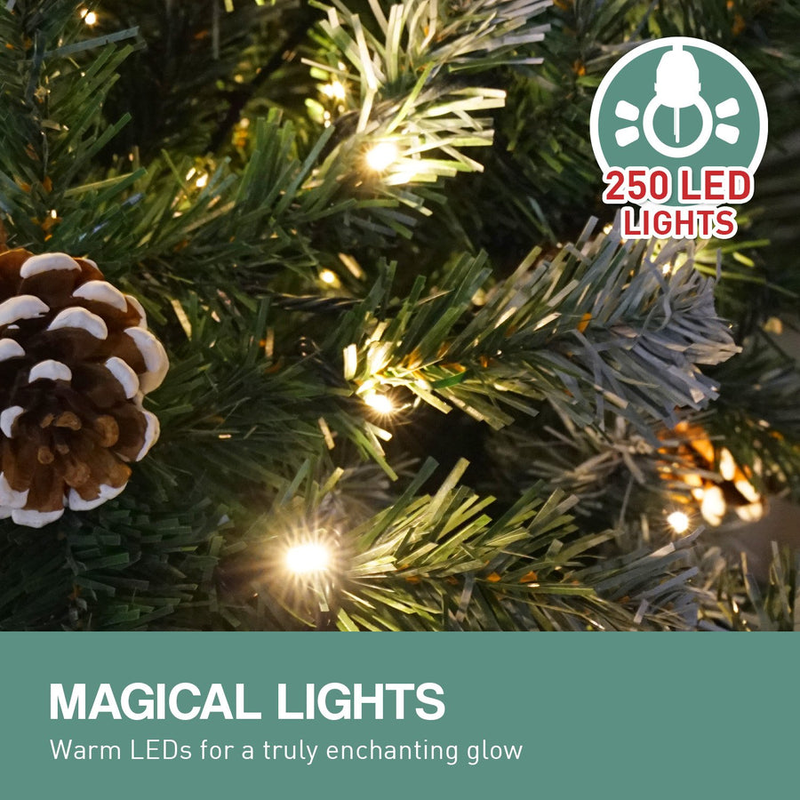 Christabelle 1.8m Pre Lit LED Christmas Tree with Pine Cones