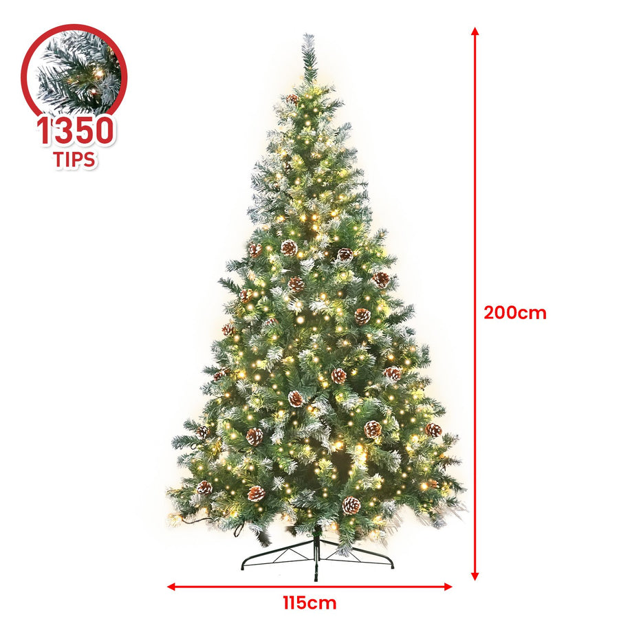 Christabelle 2m Pre Lit LED Christmas Tree with Pine Cones