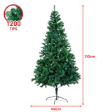 Christabelle Green Artificial Christmas Tree 2.1m - 1200 Tips - Side View