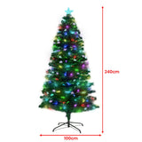 Christabelle 2.4m Enchanted Pre Lit Fibre Optic Christmas Tree Stars - Top-Down View