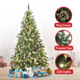 Christabelle 2.7m Pre Lit LED Christmas Tree with Pine Cones - Low Angle
