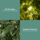 Christabelle 1.2m Prelit Everglow Fir Christmas Tree with 150 LED Lights - Close-Up Angle