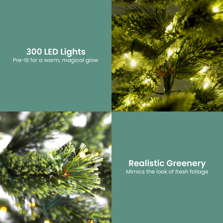Christabelle 1.8m Prelit Lumina Pine Christmas Tree with 300 LED Lights