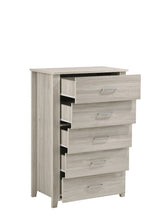 5 Chest Of Drawers Tallboy In White Oak - Front View