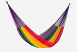 Mayan Legacy Single Size Cotton Mexican Hammock in Rainbow Colour - Front View