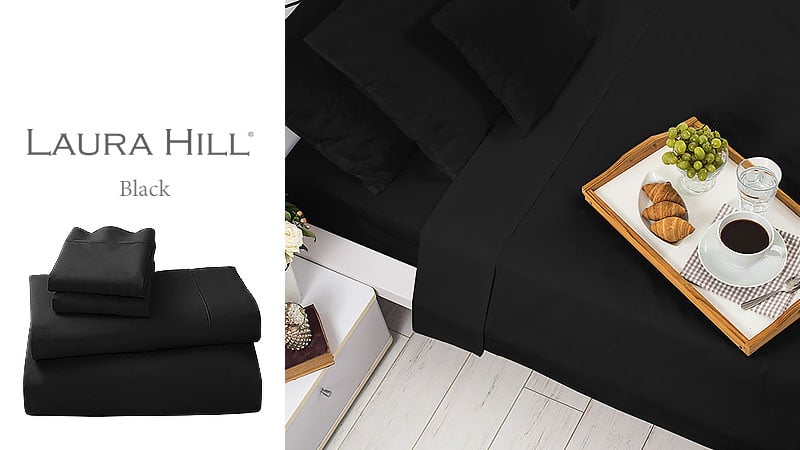 Black Cotton microfibre 500tc 4pc King sheet set