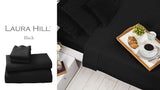 Black Cotton microfibre 500tc 4pc King sheet set - Front View