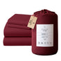 4pc 1000 Thread Count Cotton Rich King Bed Sheet Gift Pack CVC Microfibre Blend in Burgundy