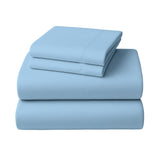 4pc 1000 Thread Count Cotton Rich King Bed Sheet Gift Pack CVC Microfibre Blend in Blue - Side View