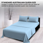 4pc 1000 Thread Count Cotton Rich King Bed Sheet Gift Pack CVC Microfibre Blend in Blue