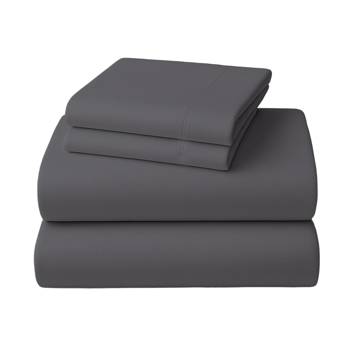 4pc 1000 Thread Count Cotton Rich King Bed Sheet Gift Pack CVC Microfibre Blend in Charcoal