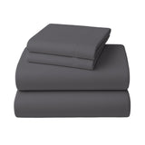 4pc 1000 Thread Count Cotton Rich King Bed Sheet Gift Pack CVC Microfibre Blend in Charcoal - Side View