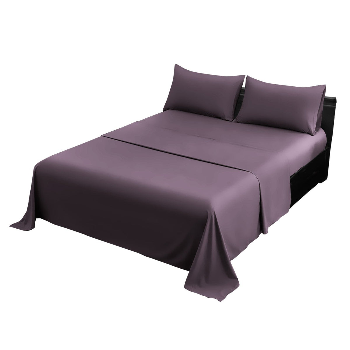 4pc 1000 Thread Count Cotton Rich King Bed Sheet Gift Pack CVC Microfibre Blend in Lilac