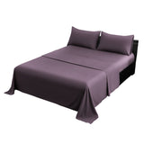 4pc 1000 Thread Count Cotton Rich King Bed Sheet Gift Pack CVC Microfibre Blend in Lilac - Top-Down View
