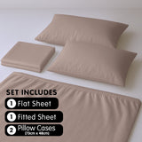 4pc 1000 Thread Count Cotton Rich King Bed Sheet Gift Pack CVC Microfibre Blend in Linen - Low Angle