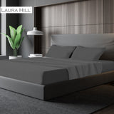 Pewter Cotton microfibre 1000TC 4pc King sheet set - Rear View