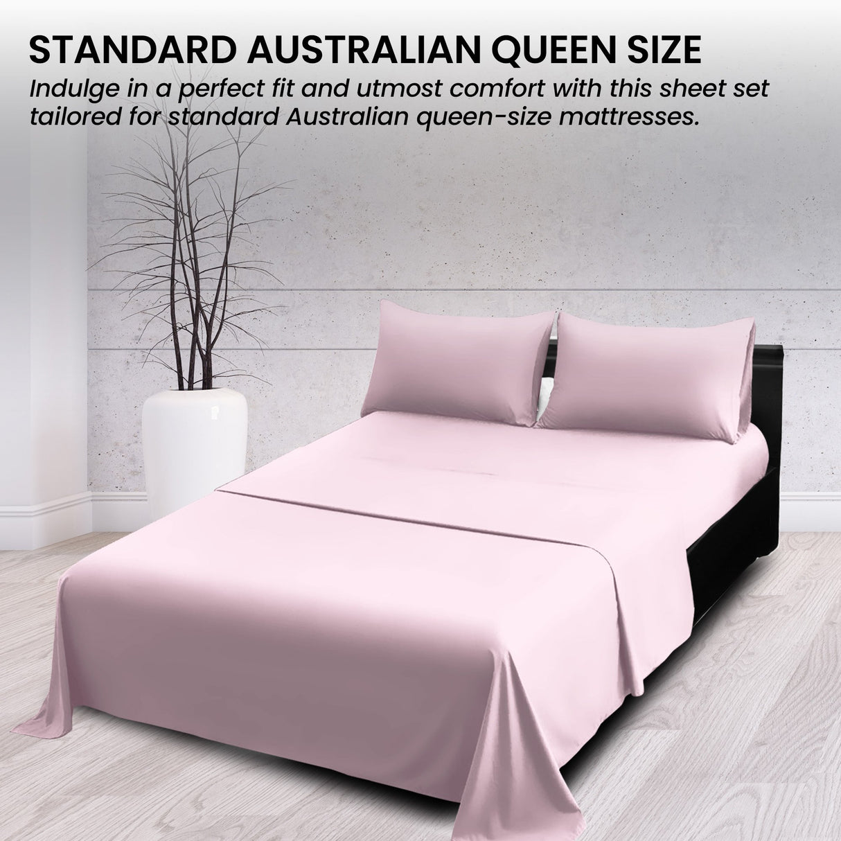 4pc 1000 Thread Count Cotton Rich King Bed Sheet Gift Pack CVC Microfibre Blend in Pink