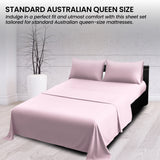 4pc 1000 Thread Count Cotton Rich King Bed Sheet Gift Pack CVC Microfibre Blend in Pink - 45-Degree Angle