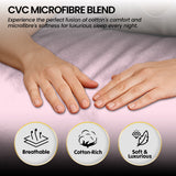 4pc 1000 Thread Count Cotton Rich King Bed Sheet Gift Pack CVC Microfibre Blend in Pink - Rear View