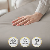 4pc 1000 Thread Count Cotton Rich King Bed Sheet Gift Pack CVC Microfibre Blend in Silver - 45-Degree Angle