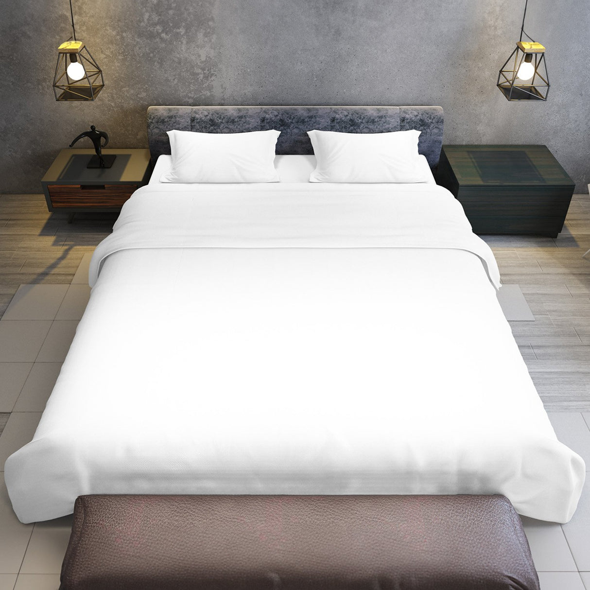 4pc 1000 Thread Count Cotton Rich King Bed Sheet Gift Pack CVC Microfibre Blend in White