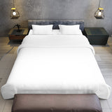 4pc 1000 Thread Count Cotton Rich King Bed Sheet Gift Pack CVC Microfibre Blend in White - Low Angle