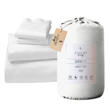4pc 1000 Thread Count Cotton Rich King Bed Sheet Gift Pack CVC Microfibre Blend in White