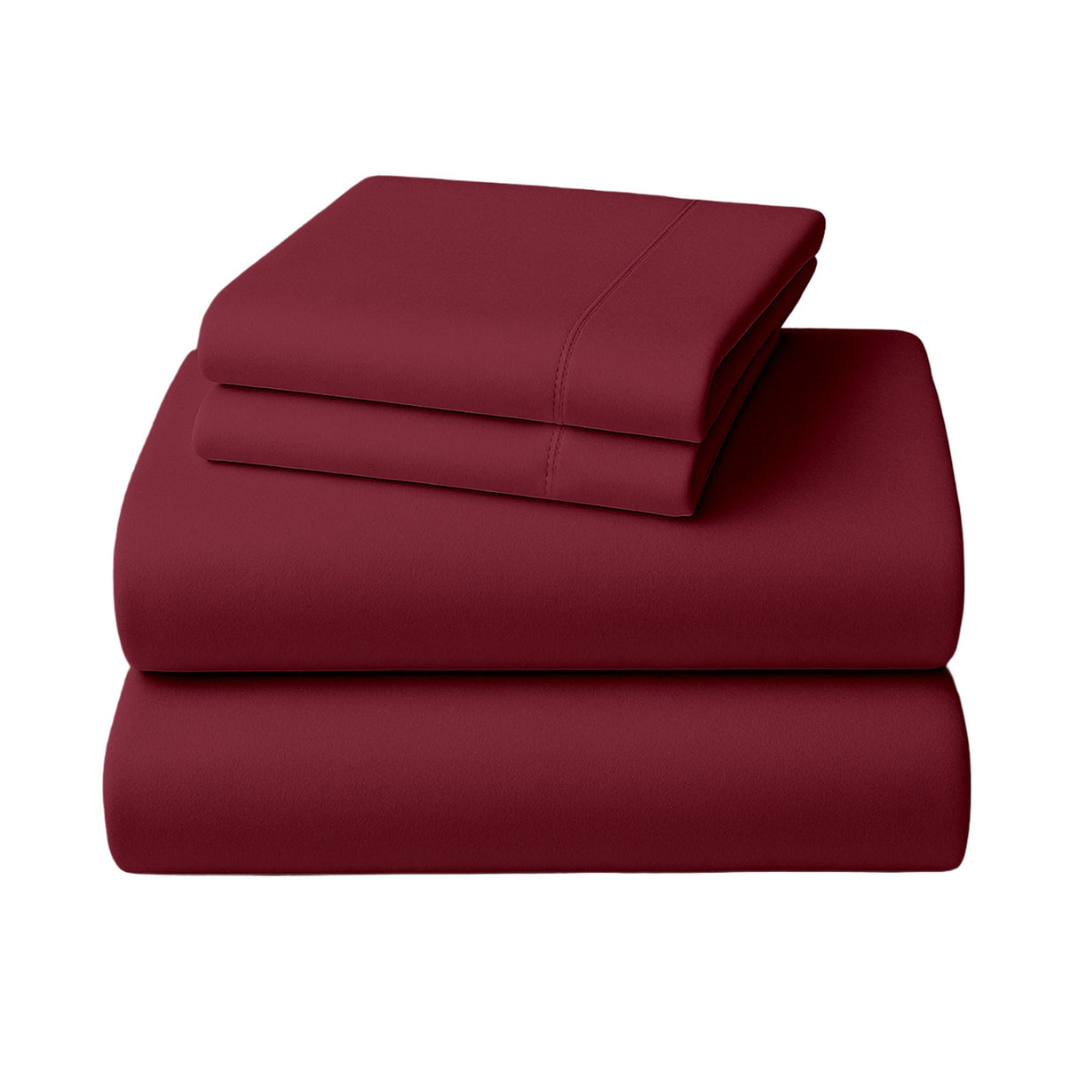 4pc 1000 Thread Count Cotton Rich Queen Bed Sheet Gift Pack CVC Microfibre Blend in Burgundy