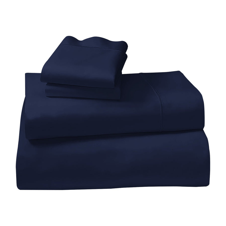 4pc 1000 Thread Count Cotton Rich Queen Bed Sheet Gift Pack CVC Microfibre Blend in Navy