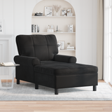 Lounge Chair with Cushion Black 91 x 157 x 91 cm Velvet - Front View
