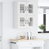 Wall Glass Cabinet PORTO 2 pcs High Gloss White 60 x 31 x 40 cm