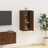 Wall Mounted TV Cabinet Brown Oak 40x34.5x80 cm - Side View