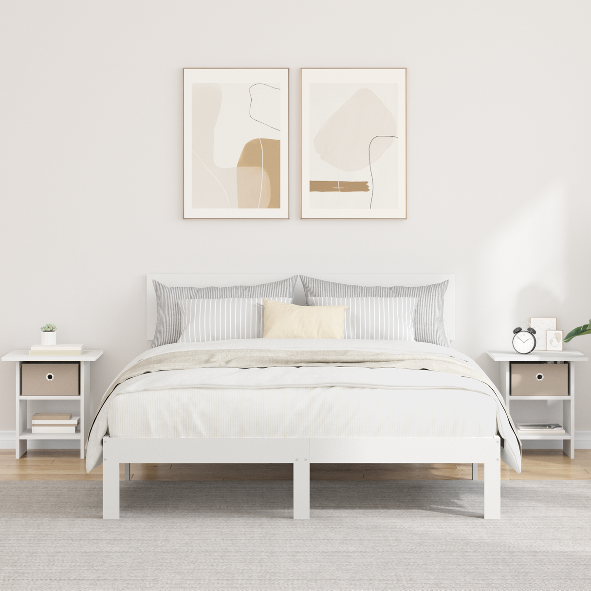 Bedside Table 2 pcs White 41 x 40 x 45 cm Engineered Wood