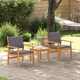 Garden Sofa Set with Cushion 3 pcs Brown Solid Acacia wood