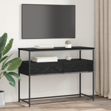 Console Table Black Oak 100 x 40 x 75 cm Engineered Wood - Top-Down View