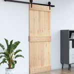 Door NARVIK 100 x 210 cm Solid Pine Wood (Untreated) Natural