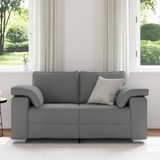 Loveseat Sofa Dark Grey 160 cm Fabric