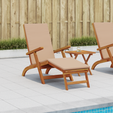 Reclining and Folding Sunlounger Solid Acacia Wood - Front View