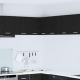 Hanging Cabinet Black Oak and White 57 x 57 x 40 cm - Side View