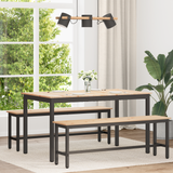 Dining Table Natural 140 x 80 x 75 cm Solid Pine Wood - Side View