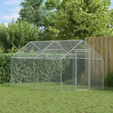 Chicken Cage Silver 400 x 170 x 177 cm Galvanised Steel - Front View