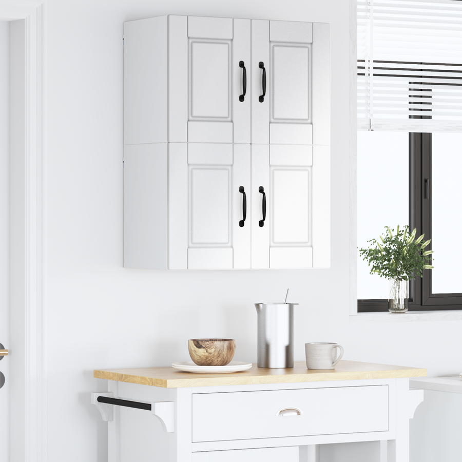 Wall Cabinet PORTO 2 pcs High Gloss White Engineered Wood