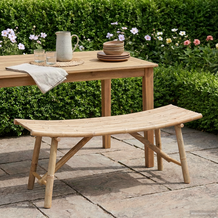 Garden Bench 110 x 45 x 50 cm Bamboo Natural Rectangular
