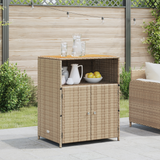 Cabinet Beige 70 x 50 x 87 cm Polyester and Roly Rattan - Front View