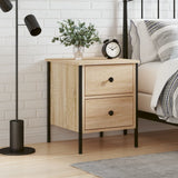Bedside Cabinet Sonoma Oak 40x42x50 cm Engineered Wood - Front View