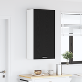 Hanging Cabinet with Door Black Oak and White 50 x 31 x 100 cm - Top-Down View
