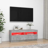 TV Cabinet with LED Lights Concrete Grey 100x35x40 cm - Side View